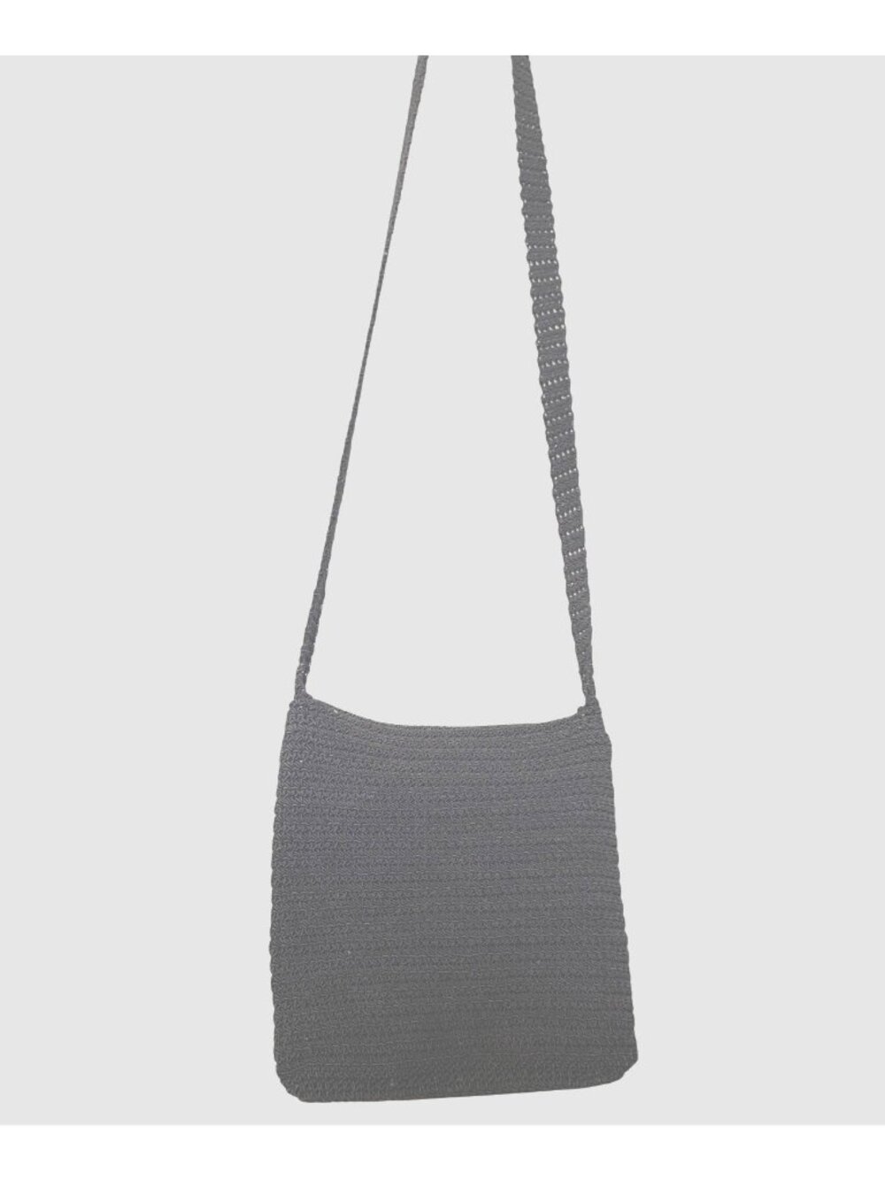 Vintage Boho Crocheted Dark Brown Crossbody Bag With Floral Embroidery Beautiful - Picture 7 of 9